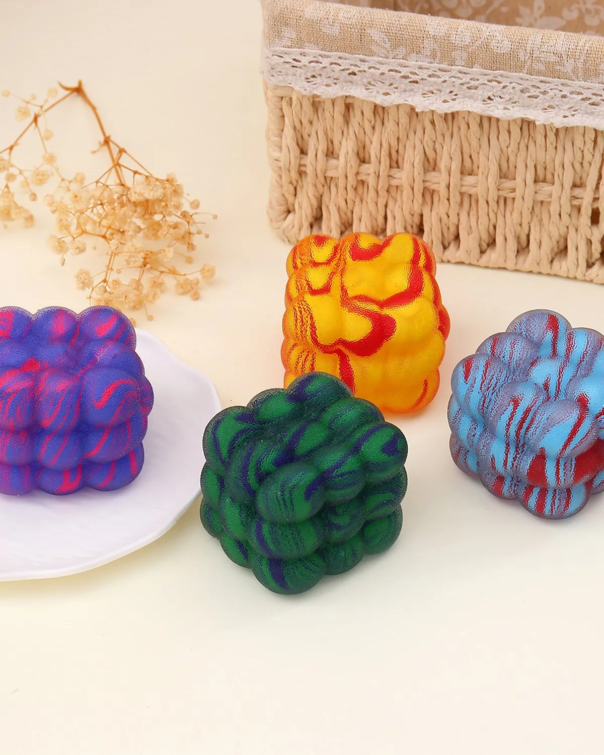 Frosted Marble Squishy Cube
